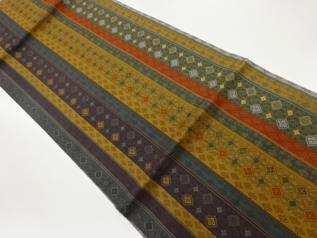 JAPANESE NAGOYA OBI / WOVEN FLOWER RHOMBUS